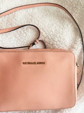 Michael Kors Blush Pink Crossbody with Gold Logo